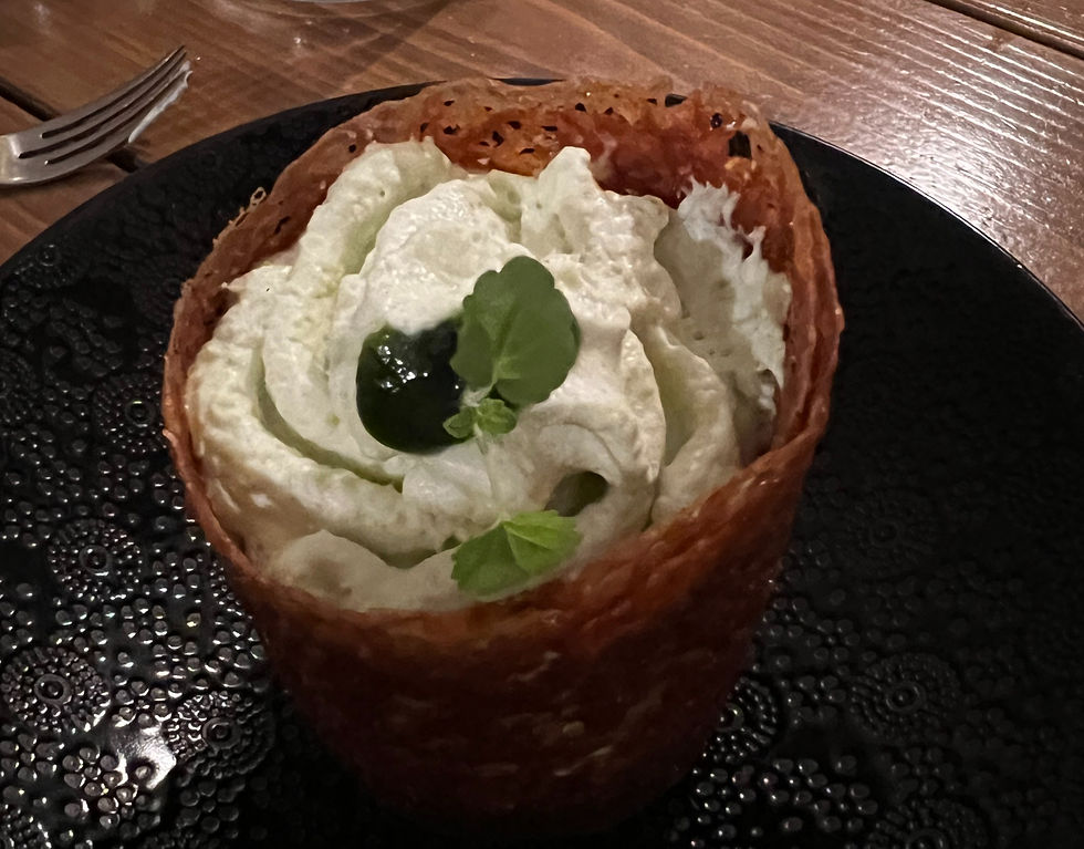 Scrumptious dessert at L'Ecluse in Amboise, France; Bubbly Tourist Loire Valley chateaux