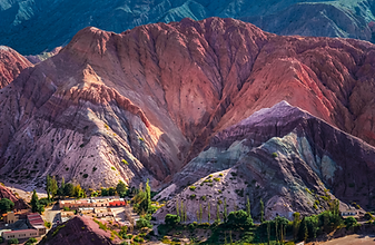 Rainbow hills in Purmamarca, Argentina.