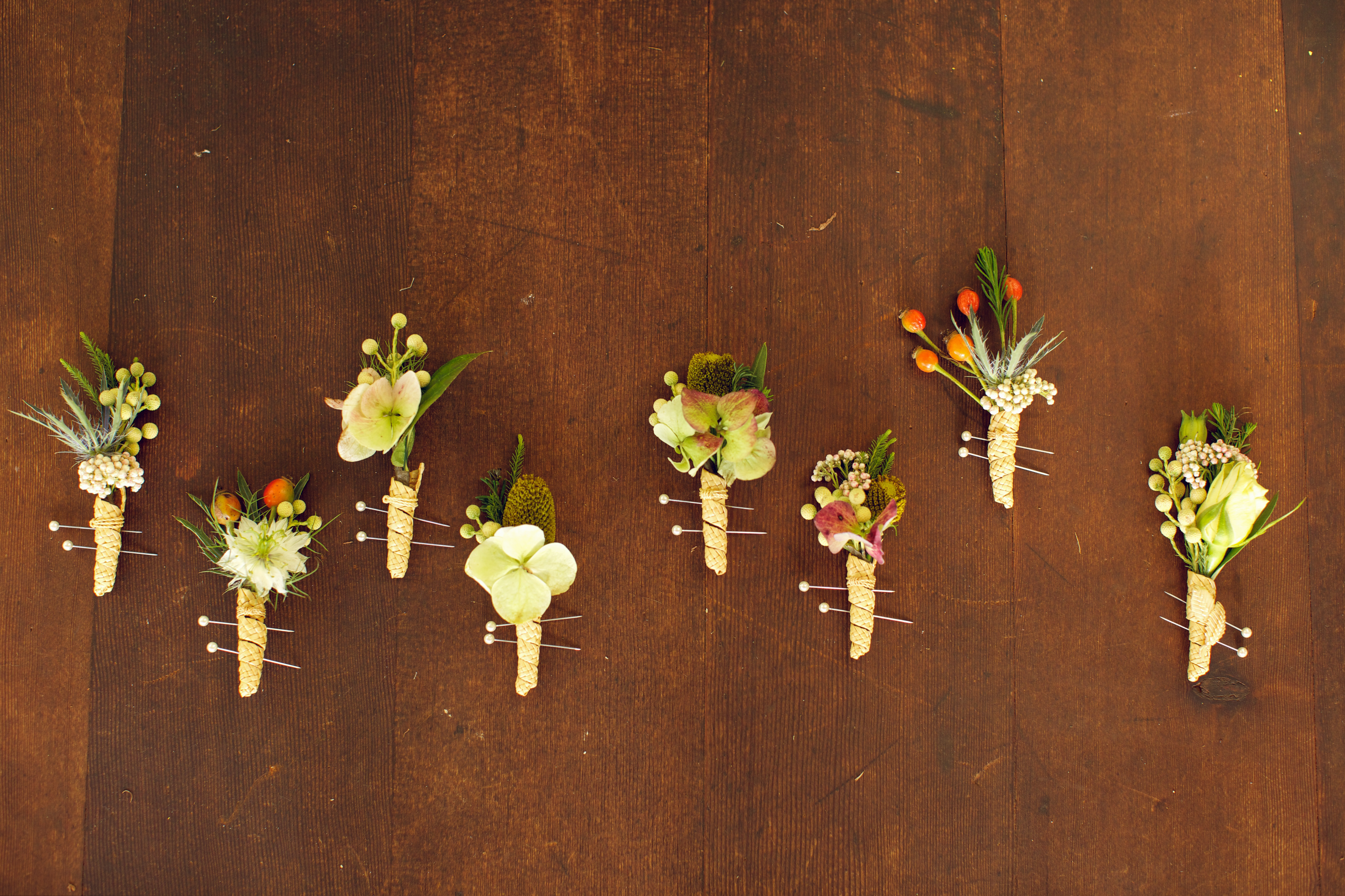 Wheat Boutonnieres & Fresh Flowers