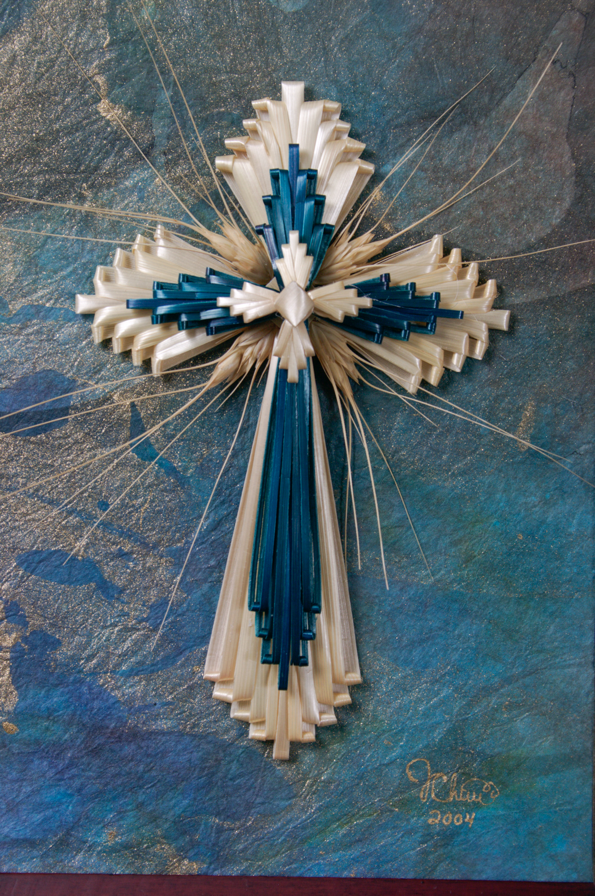 Teal layered Cross