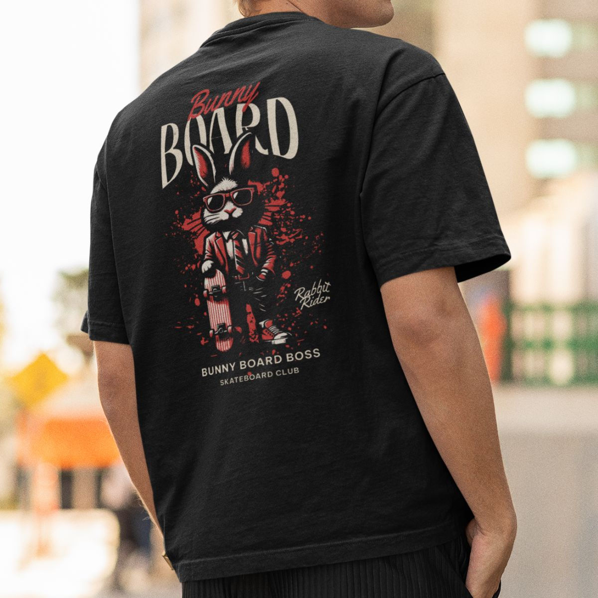 Camiseta Masculina GuGi Estampa Bunny Board Skateboard Club 100% Algodão
