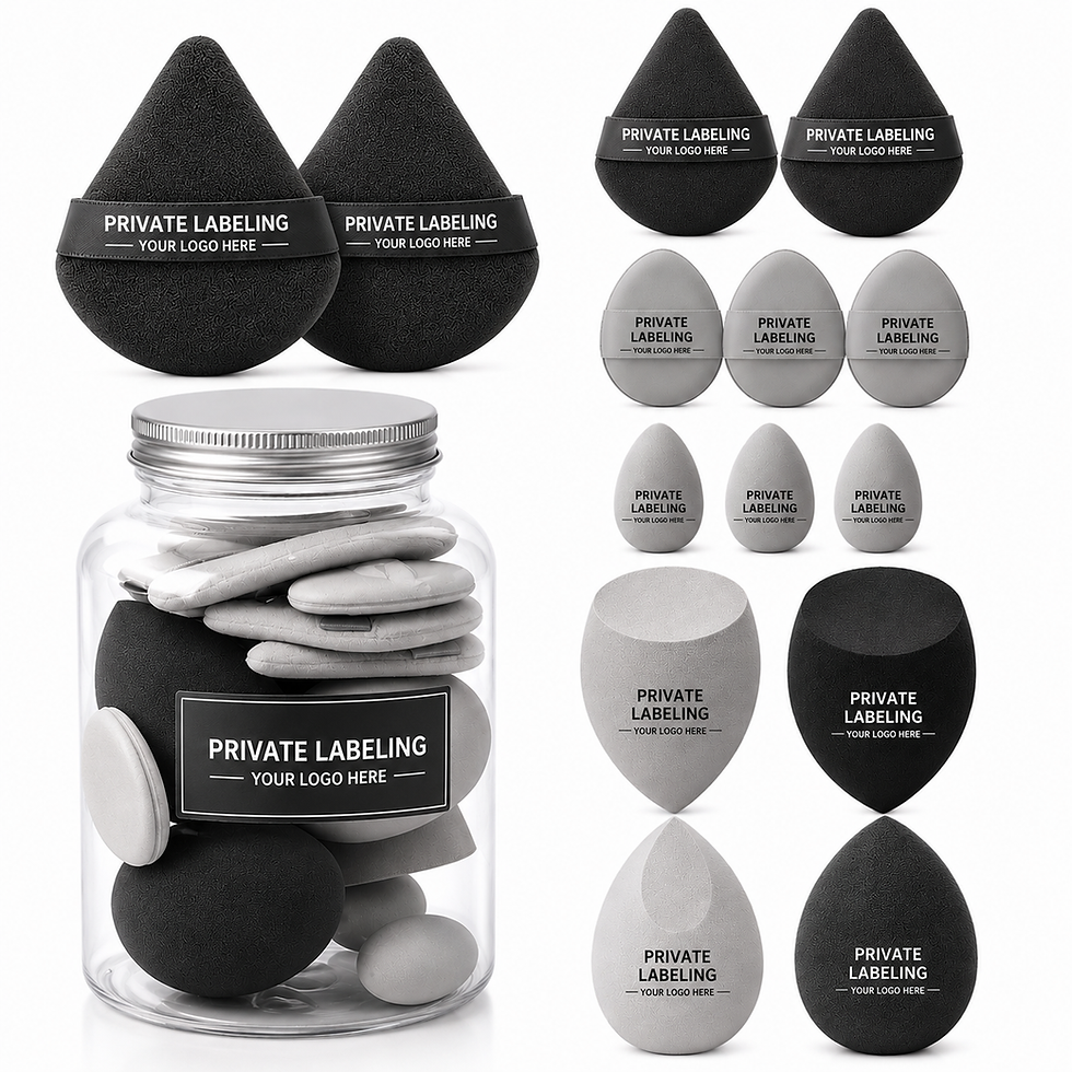 Thumbnail: Private labeling soft touch beauty sponge set in jar
