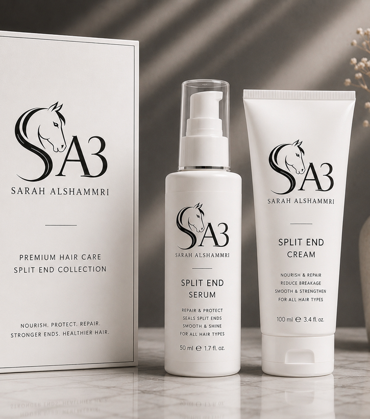 SA3 Sarah Alshammri Split End Serum, Cream, and Collection box