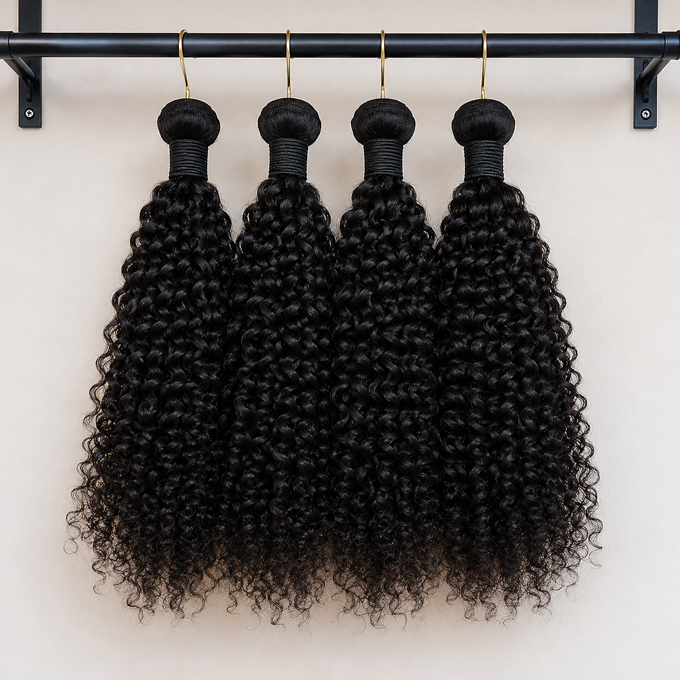 Miniatura: Four bundles of curly private label virgin human hair