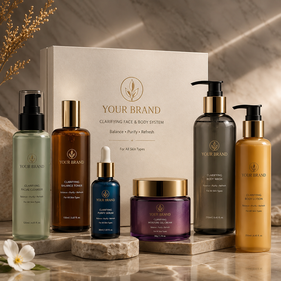 Thumbnail: Clarifying Face & Body System private label skincare set