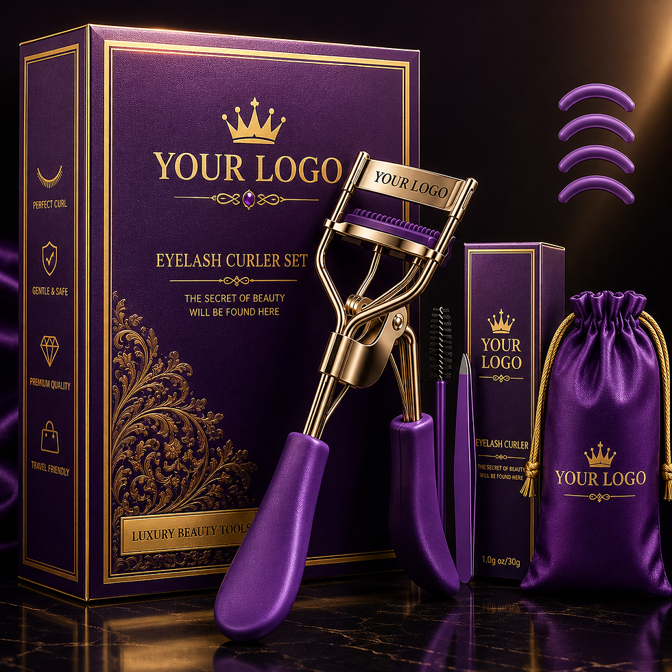 Miniatura: Private labeling luxury eyelash curler set in purple box