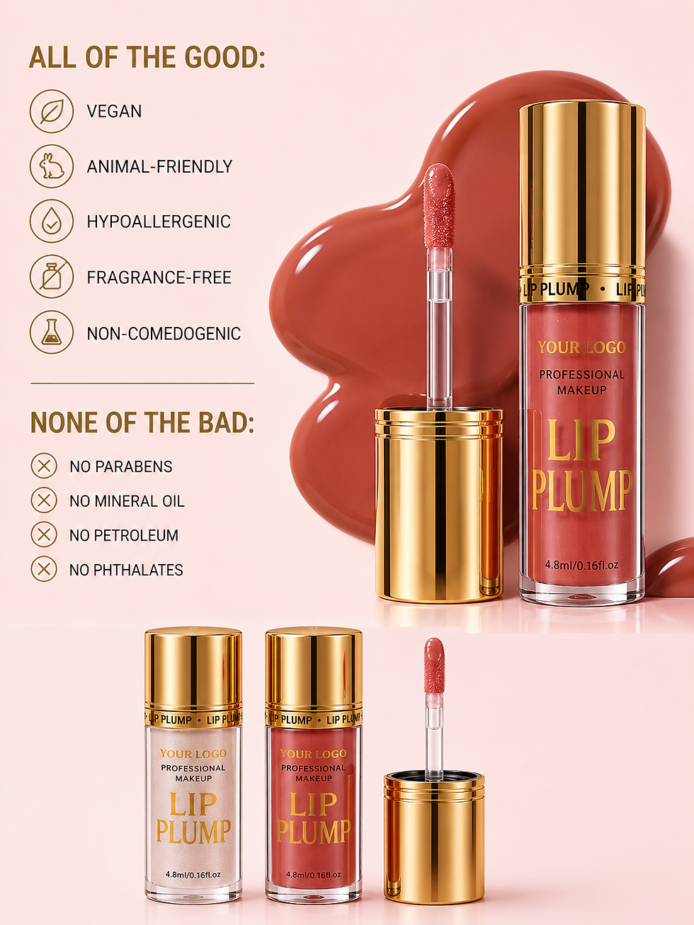 縮圖：Private label lip plump flavors and ingredients list.