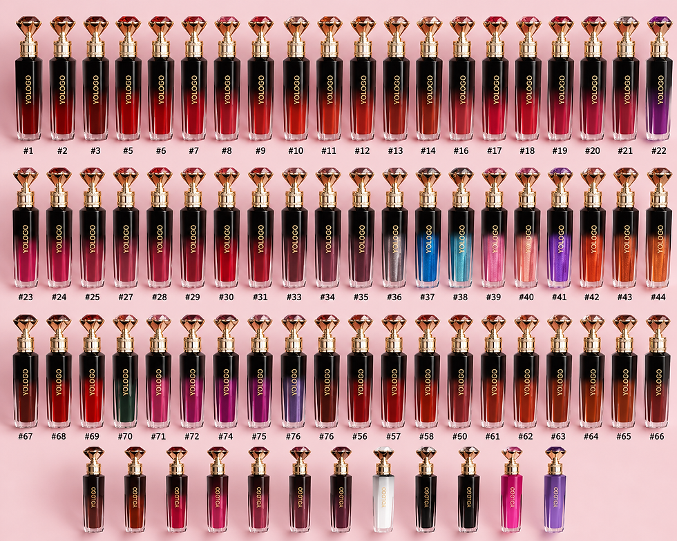 Thumbnail: Array of Luxury Diamond Liquid Lipstick shades with numbers.