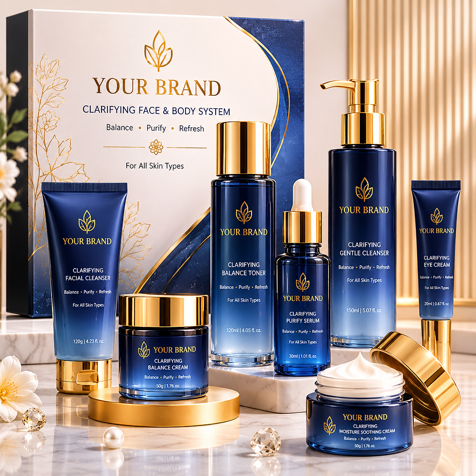 Thumbnail: Private label clarifying face and body skincare system set