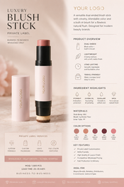 Luxury private label blush stick, cap removed