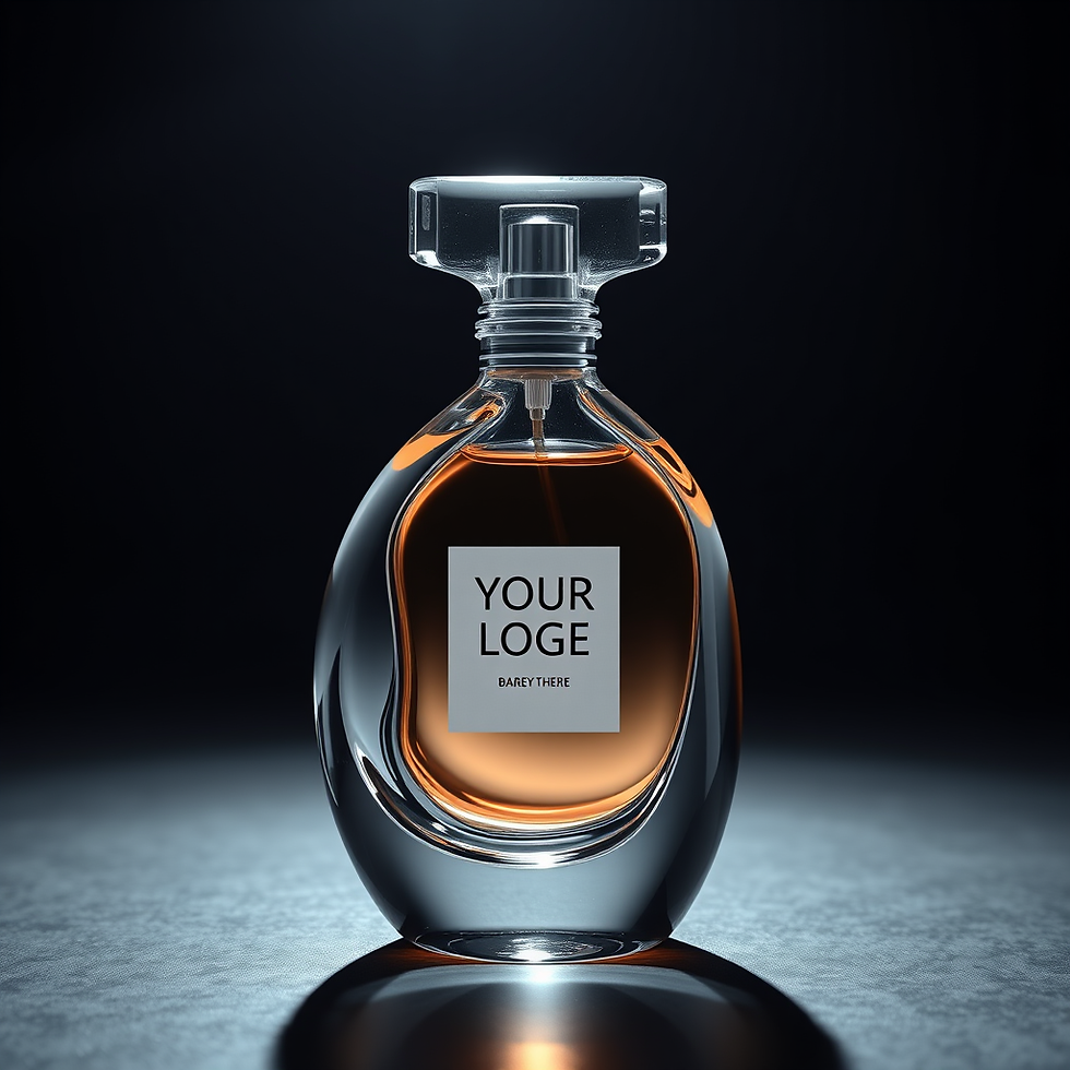 थंबनेल: Private label women perfume in a glass bottle with logo.