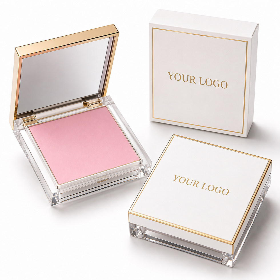 Thumbnail: Private label pink blush powder with customizable packaging