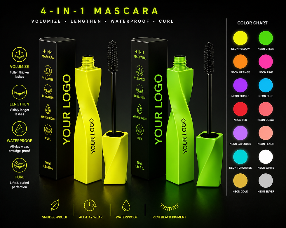 Thumbnail: Private Label Luxury 4-in-1 mascara in neon colors