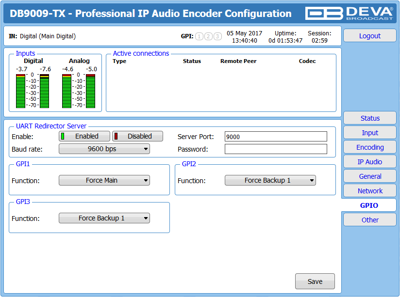 Miniature : DB9009-TX - Encodeur audio multiprotocole sur IP de deuxième génération