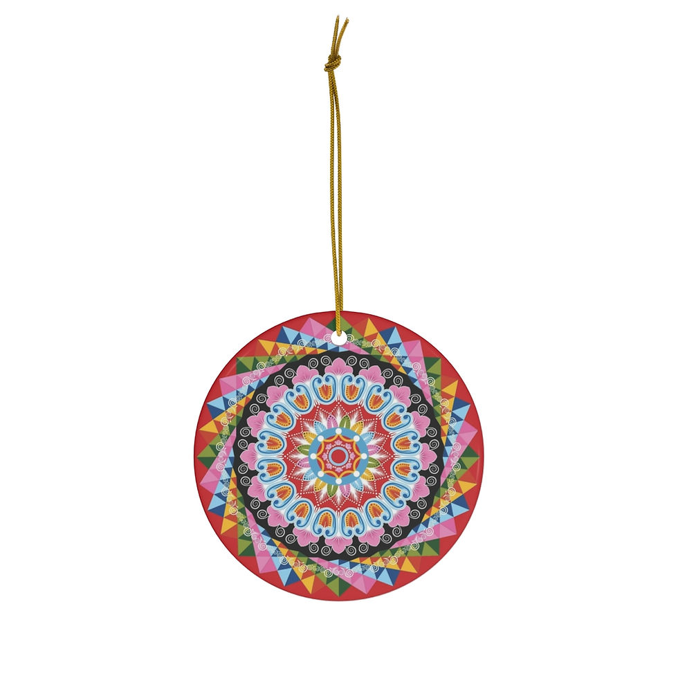 Thumbnail: Ceramic Ox Cart Wheel Ornament