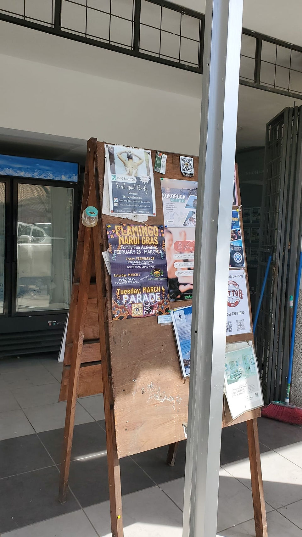 community board with activities.