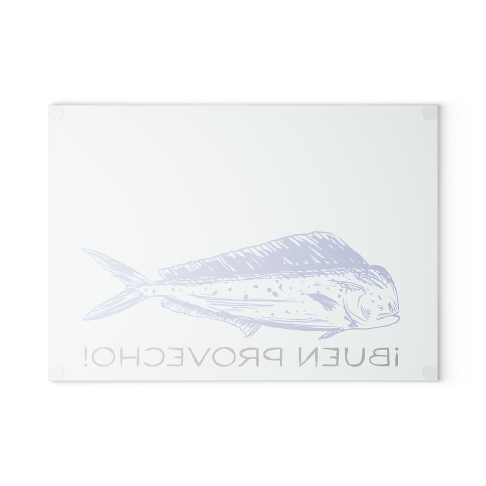 Thumbnail: Glass Cutting Board - "¡Buen Provecho!" Mahi Mahi