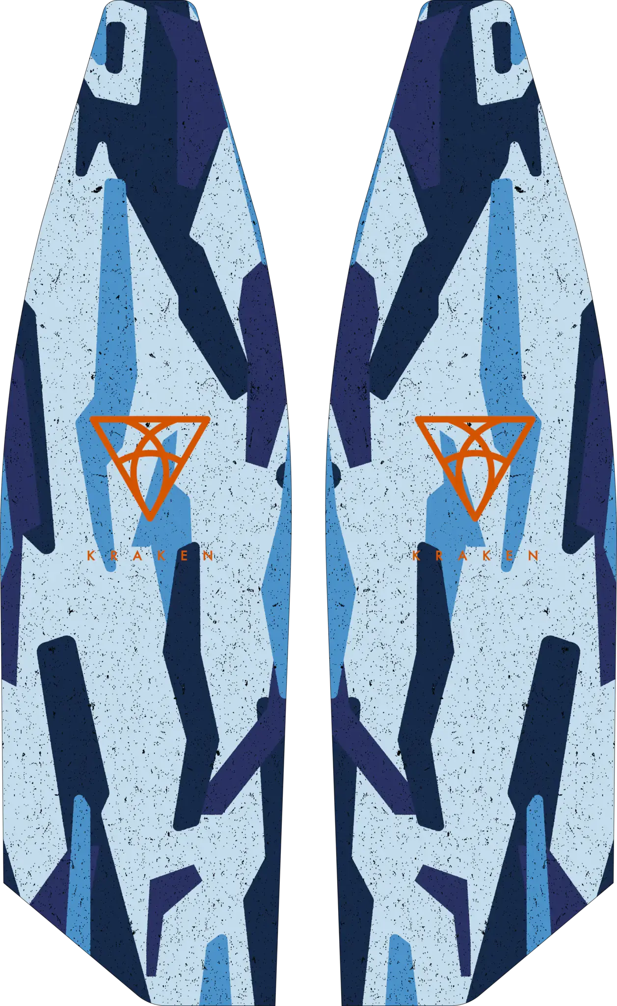 Asymmetric Seven Seas Camo – Light Blue Fins 680mm
