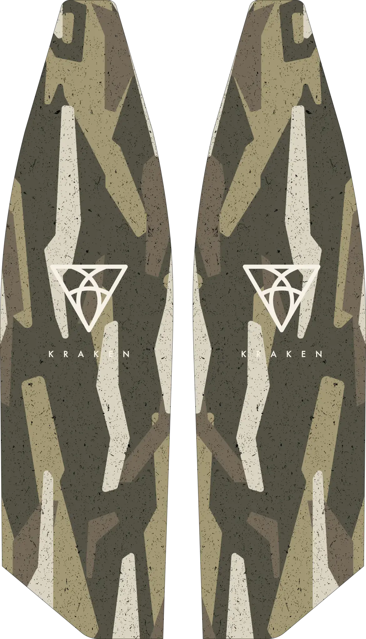 Asymmetric Seven Seas Camo – Brown Green Fins 730mm