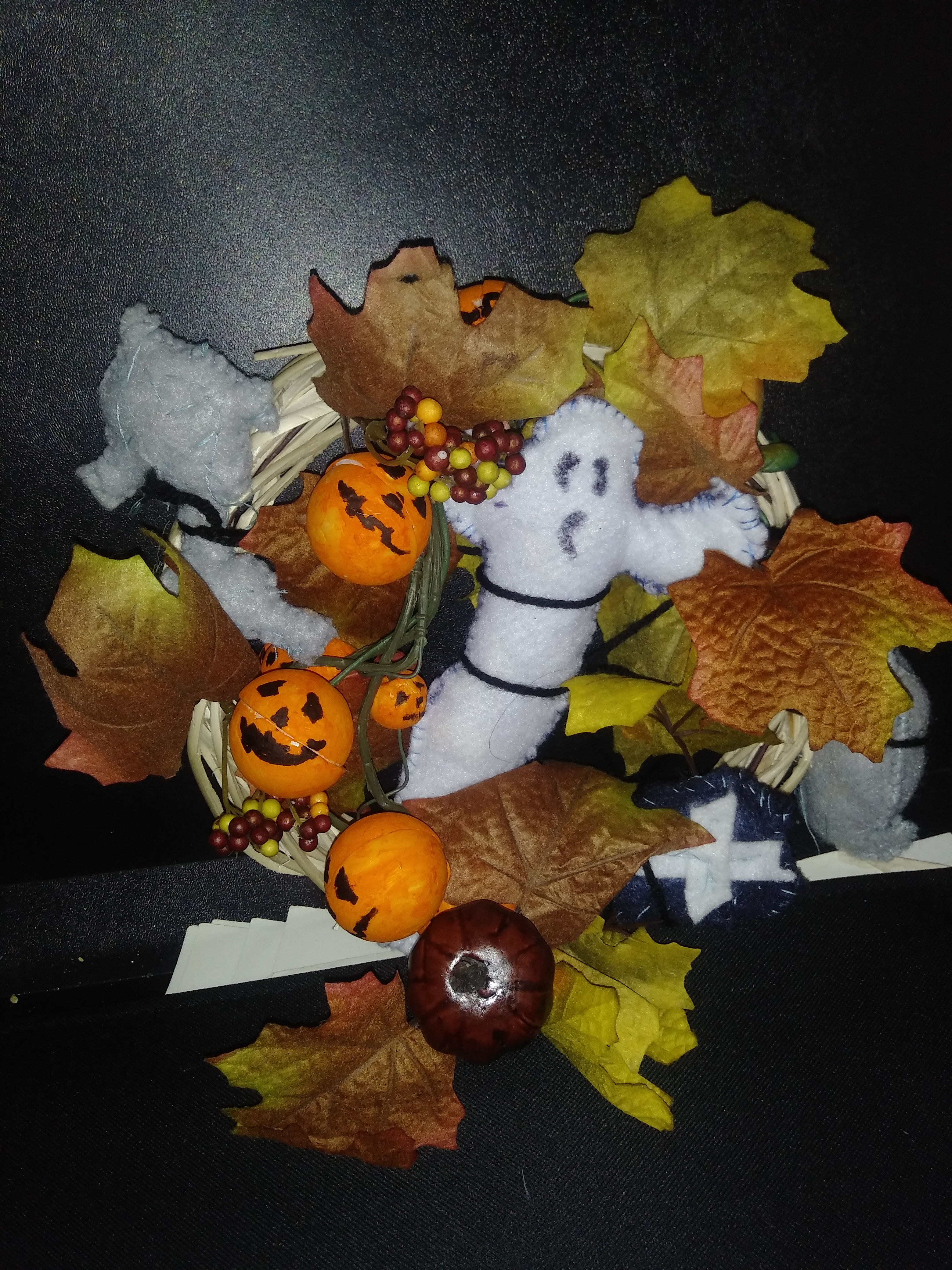 Small handmade Halloween spirit wreath