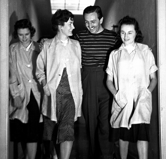 Ruthie Tompson, Dot Smith, Walt Disney, and Donna Luppo