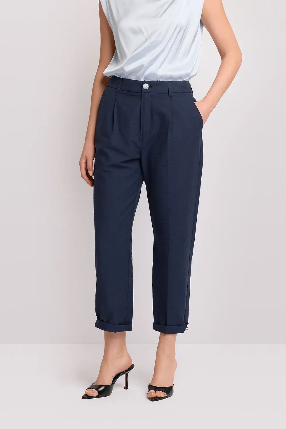 Miniatura: Pantalone Paulino kocca con risvolto