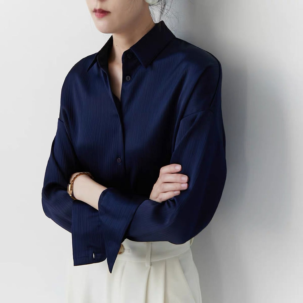 Thumbnail: JOJOZ Silk Satin Long-sleeved Shirt Women's High-end Sense Simple Commuting Eleg