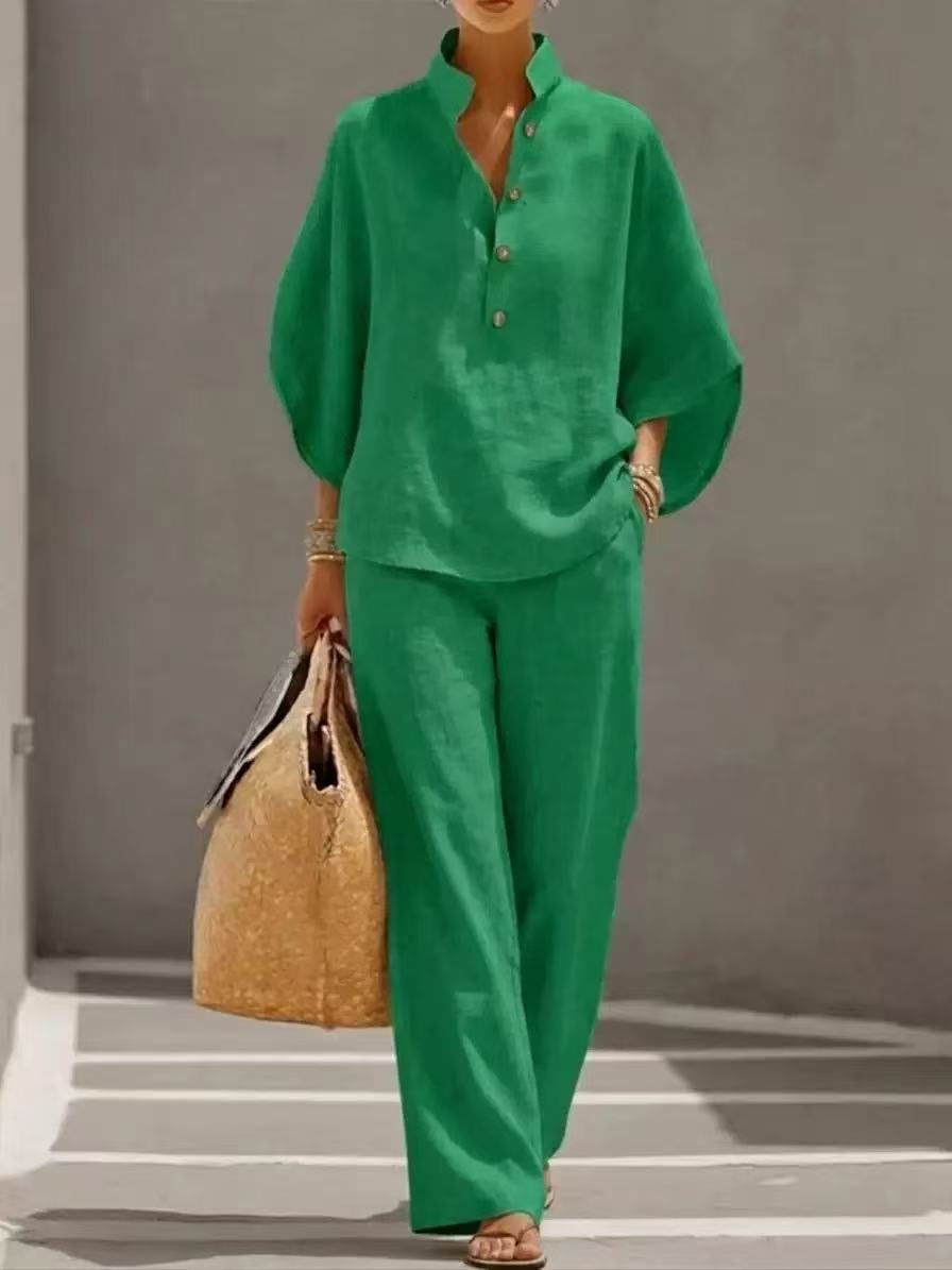 Thumbnail: Ladies' Leisure Shirt Set, Lazy and Relaxed Feel, Top Choice for Commuting and V