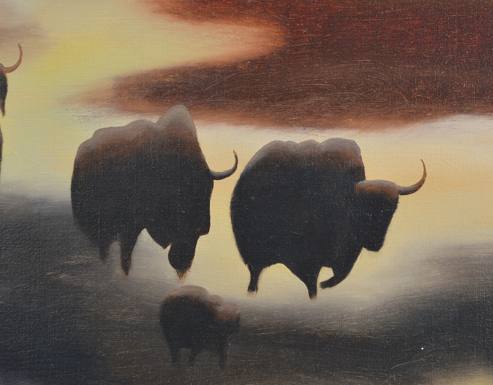 Thumbnail: Bison, Original painting by Volkvard, Jorgen Folkersen, detail view