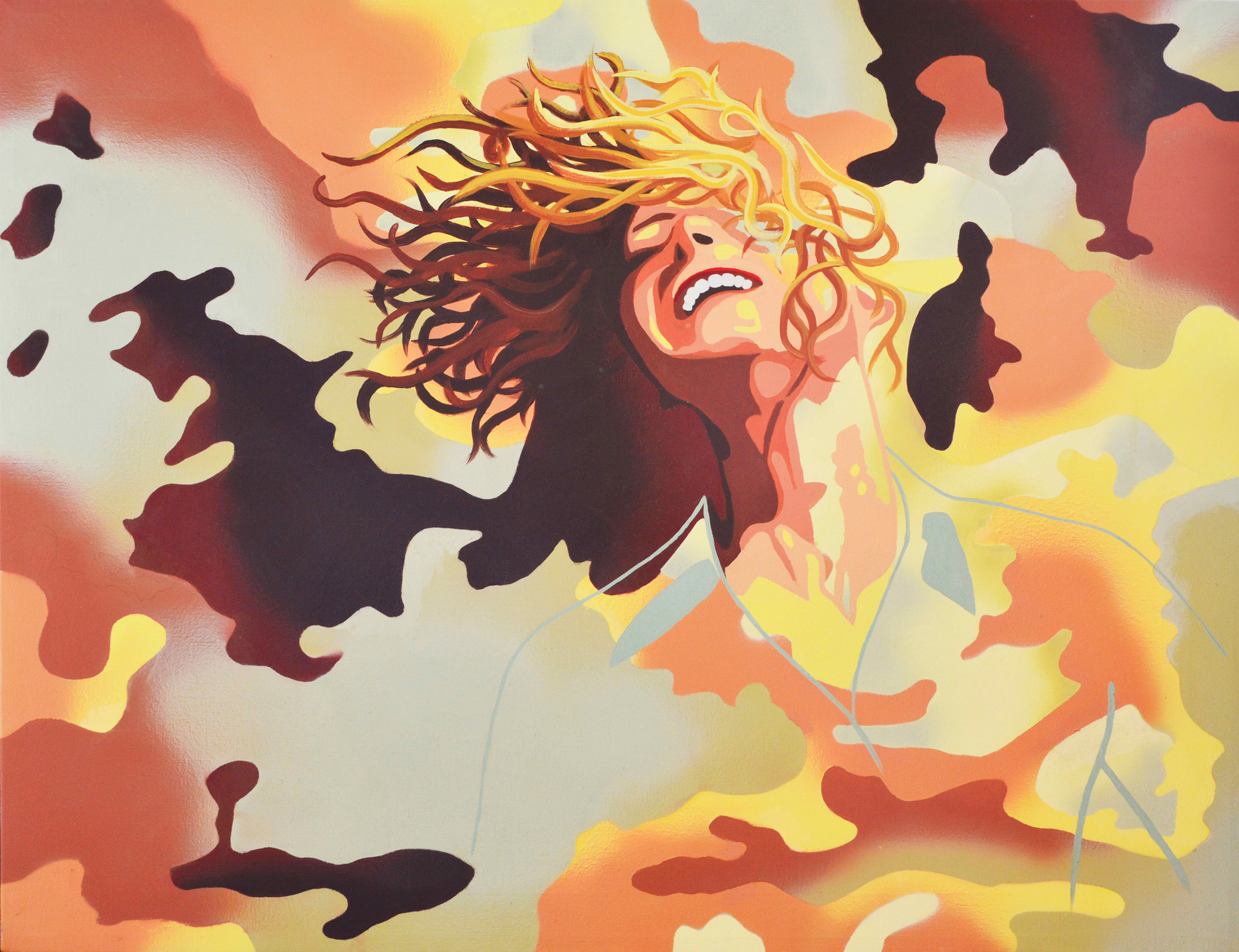 In the wind, Original painting by Volkvard, Jorgen Folkersen, Front view