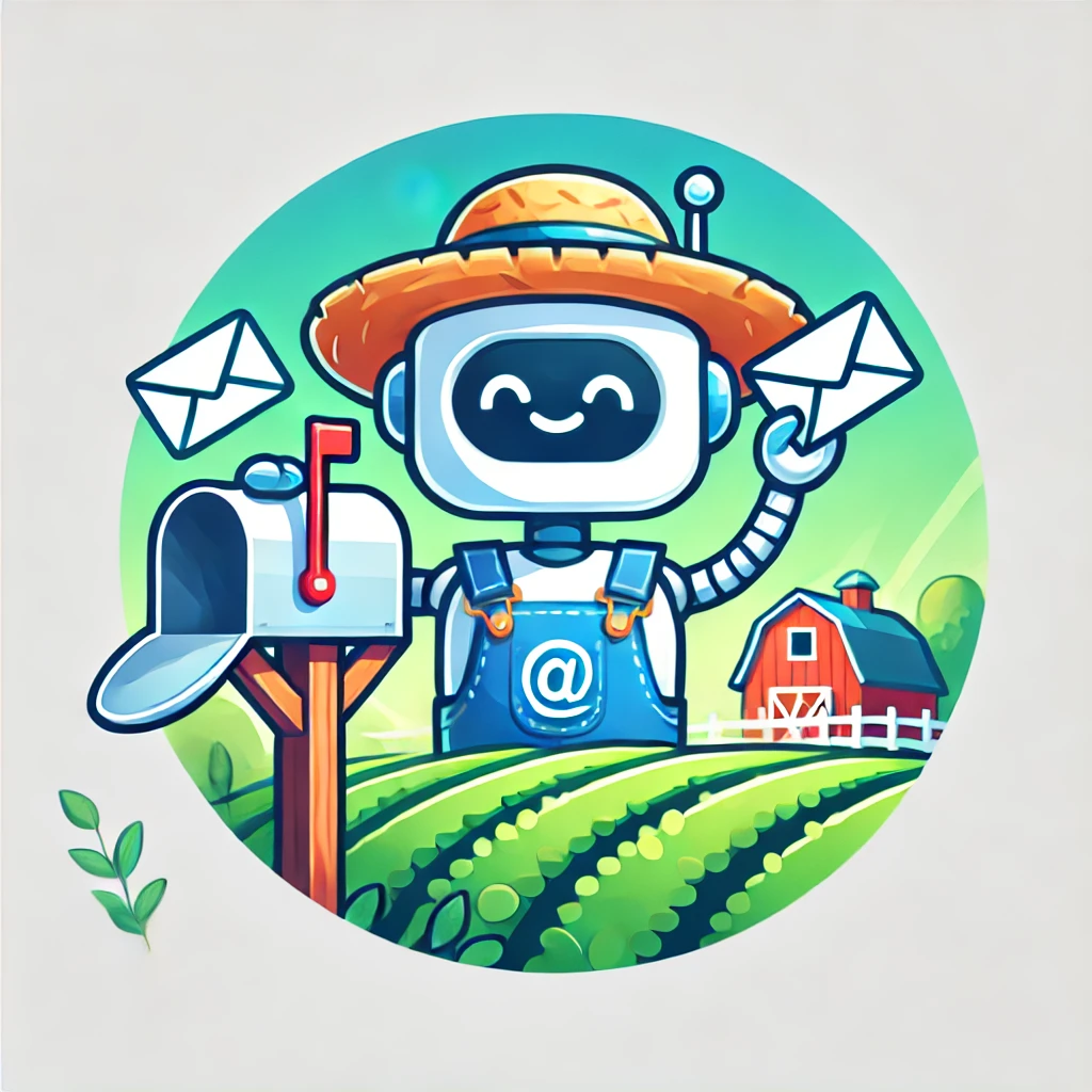 DALL·E 2025-03-20 15.50.34 - A round, friendly, visually appealing logo for 'farmbots.ai',