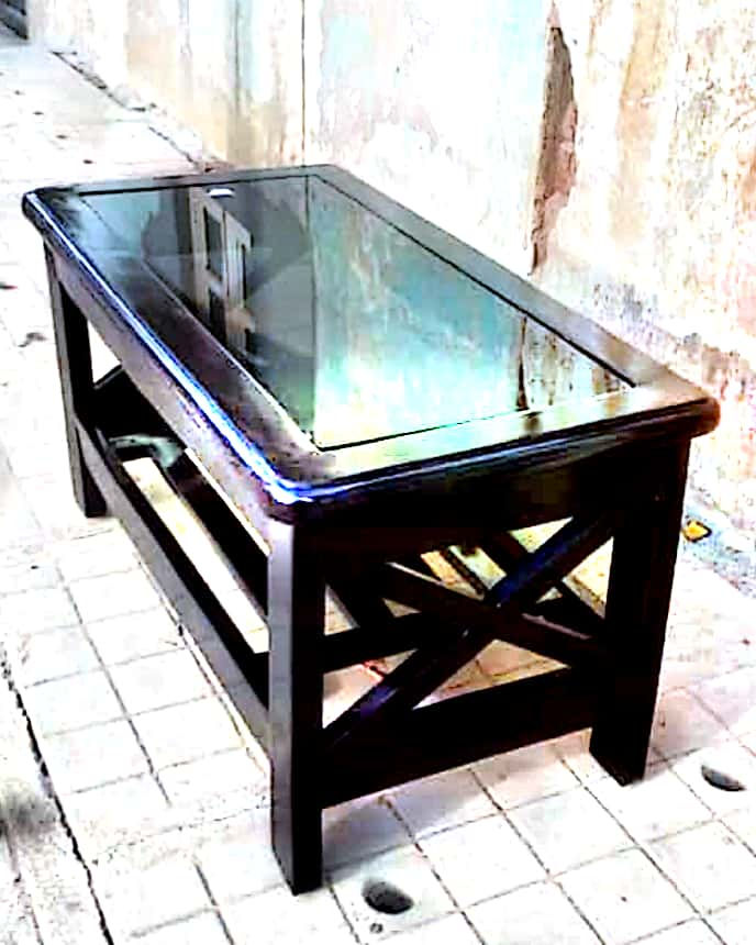 2×3 glass top tea poi