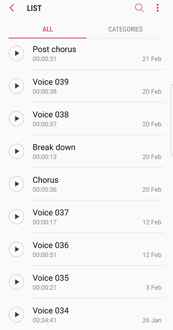 "Spontaneous" melody lines recorded on my phone!