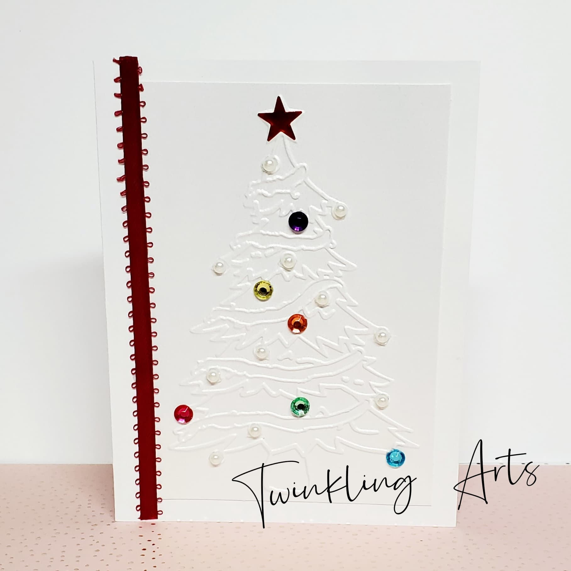 White Christmas Tree Card