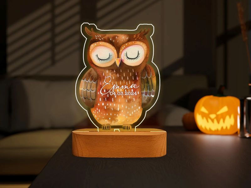 Personalized Night Light with Moon & Stars