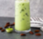 Iced matcha oat milk latte