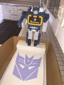 Transformer Sculpted Shaped Grooms Cake.