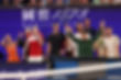 Players react in shock during the AO 1 Point Slam. (Getty/David Gray)