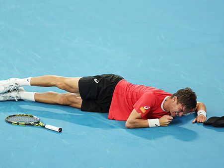 'Brutal loss': Cramp-riddled Collignon stuns de Minaur for best career win to leave Australia on the brink