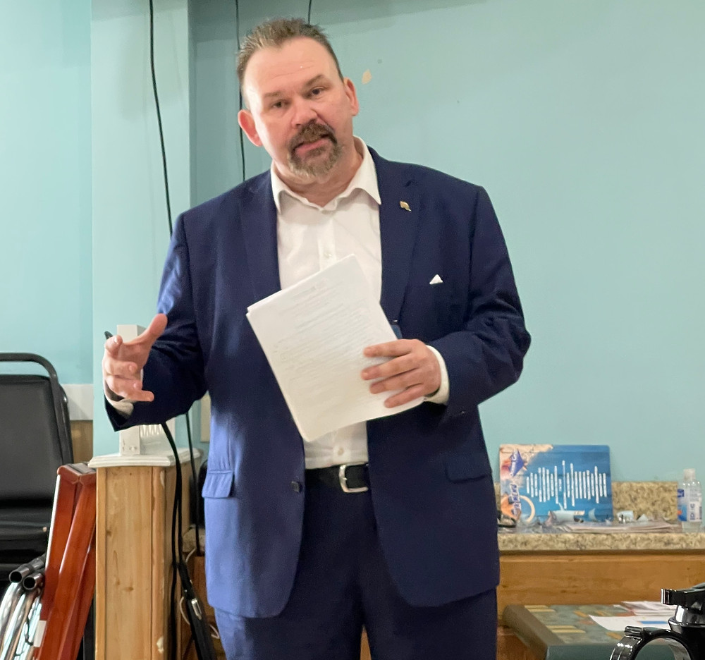 Trump Administration Sr. Adviser to GSA's Office of Small Business Bill Pettigrew, speaks to small business owners in Millsboro.