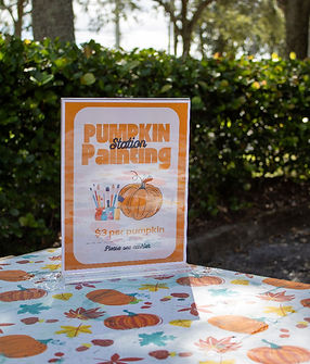 Pumpkin painting station