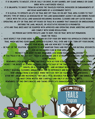 Wyoming ORV, UTV, Side By Side Rules and Regulations 