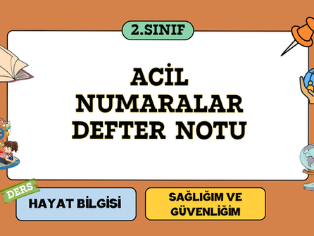 Acil Numaralar Defter Notu | 2. Sınıf 