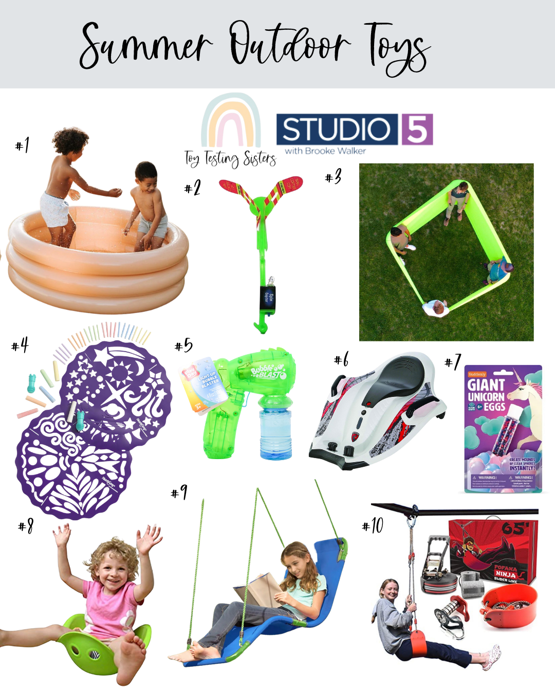 Water, Sensory, and Active Outdoor Toys by Toy Testing Sisters