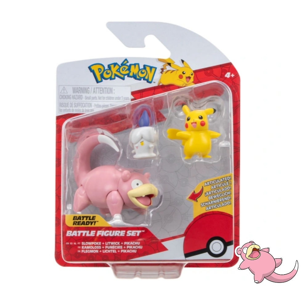 Pokémon 3 Pack Battle Figures Slowpoke, Litwick and Pikachu