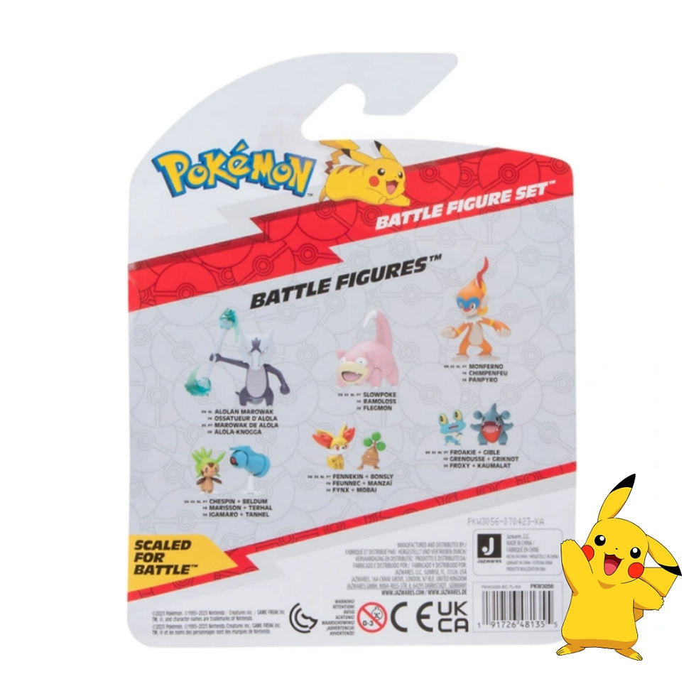 Pokémon 3 Pack Battle Figures Slowpoke, Litwick and Pikachu