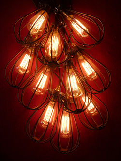 Balloon Caged Pendants - Red Lit