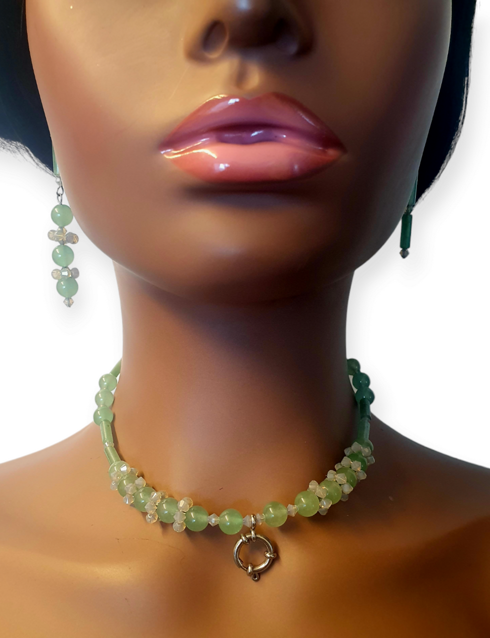 Thumbnail: Green Aventurine Necklace Set 