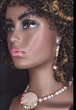 Thumbnail: Rose Quartz Necklace Set 