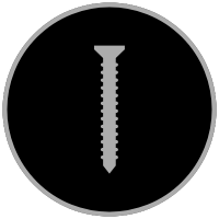 Icon of a black screw on a gray circular background. The screw is centered vertically. It's used for MT Deals August 2025 - don't get screwed section.